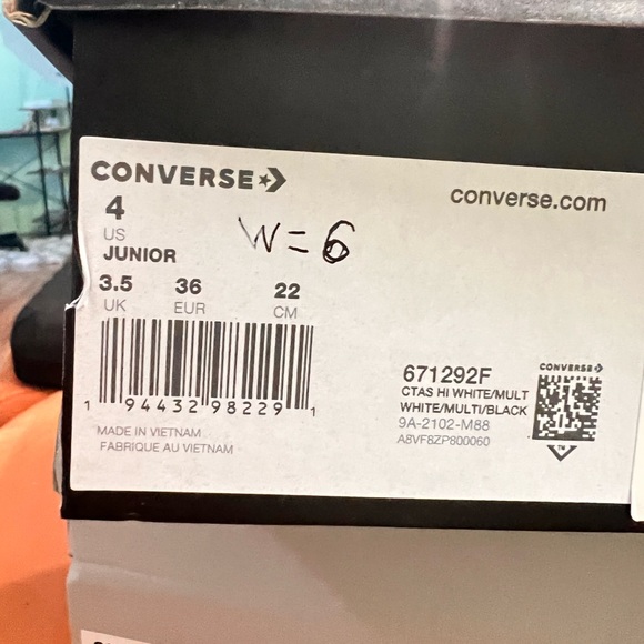 CONVERSE CTAS HI WHITE GATOR 🐊 WOMEN - Picture 4 of 13